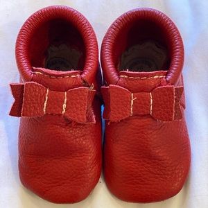 Freshly picked red bow moccasins! Size 4.